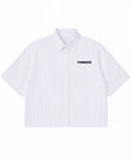 Blue Striped Oxford Boxy Shirt Front Design
