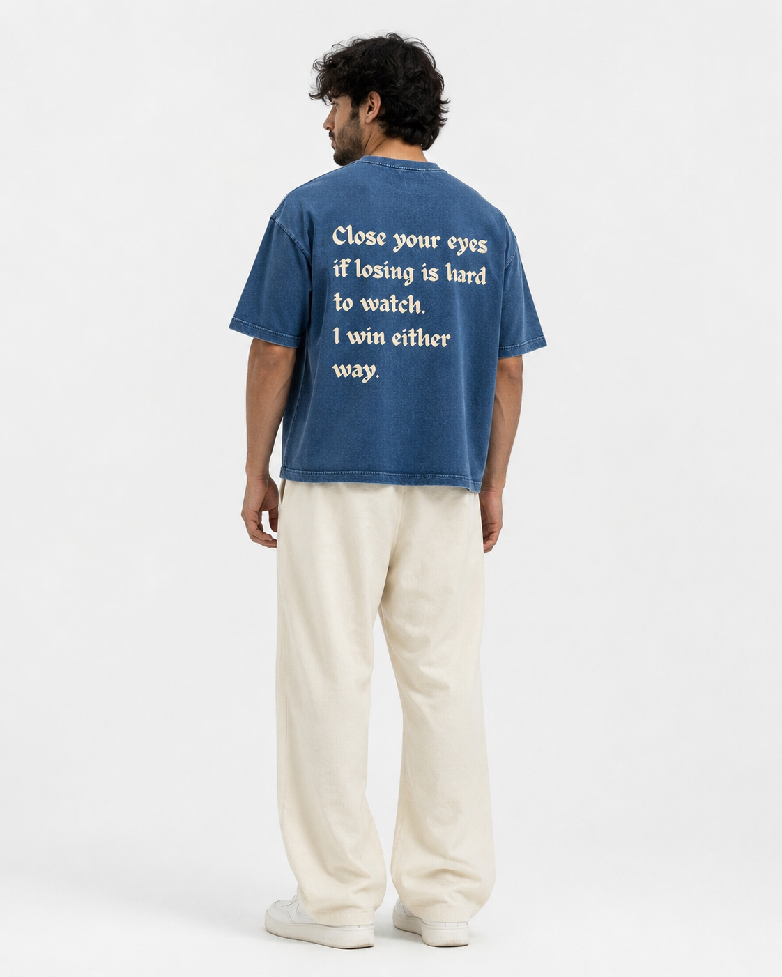 EITHER WAY Denim-Wash Boxy Tee