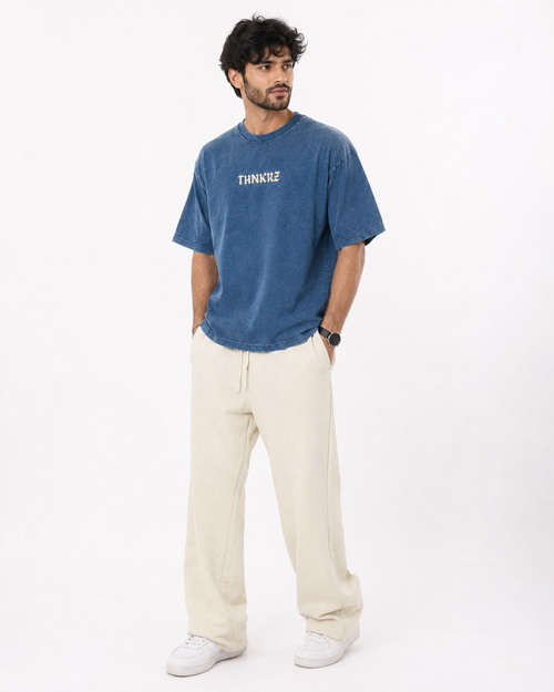 EITHER WAY Denim-Wash Boxy Tee